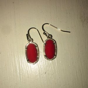 Lee Gold Kendra Scott Earrings in Red